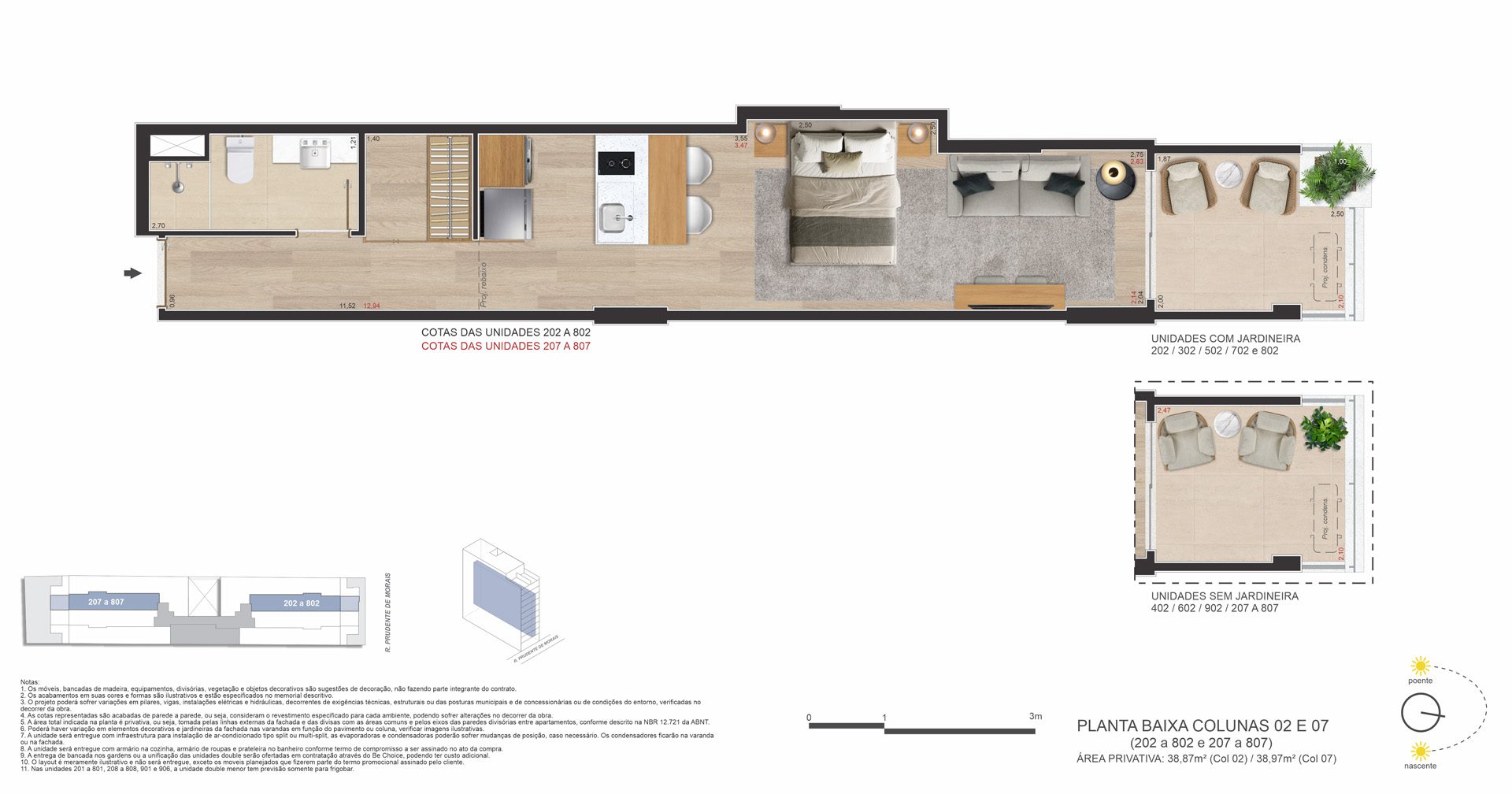 Be in Rio Prudente de Morais 589 Ipanema - Planta do Studio 38m2