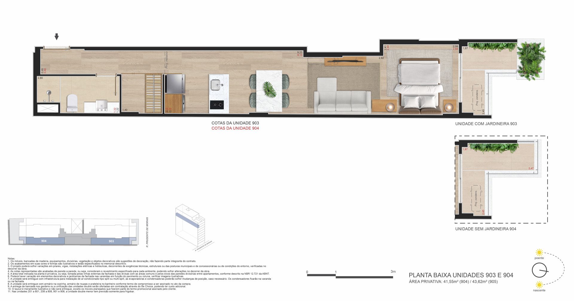 Be in Rio Prudente de Morais 589 Ipanema - Planta do Studio 41 m2