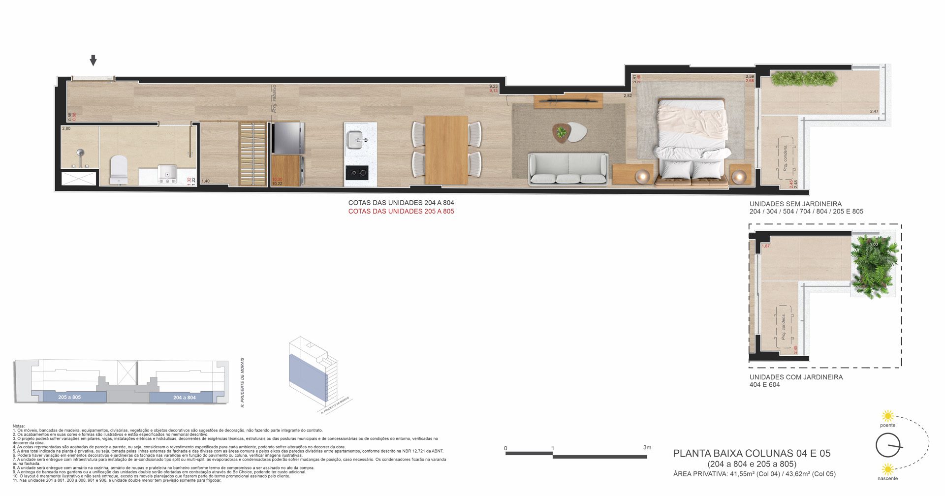 Be in Rio Prudente de Morais 589 Ipanema - Planta do Studio 41m2